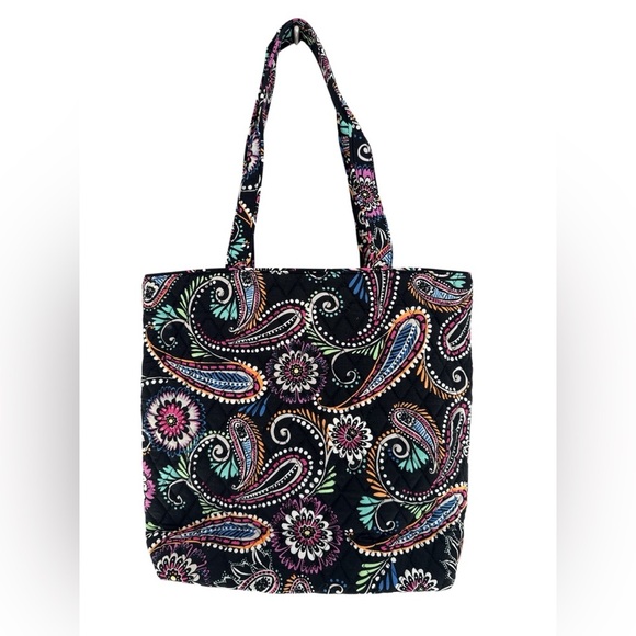 Vera Bradley Black Paisley Bandana Swirl Iconic Vera Tote Bag. New with tags - Picture 5 of 6